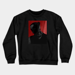 Special processing. Dark mystic king, death itself. Very strong guy, portrait. Head and neck. Red and gray. Crewneck Sweatshirt